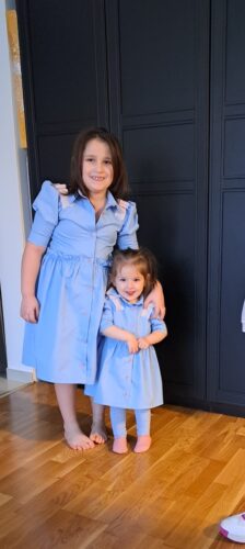 Rochie pentru fete bumbac Lulu cu fundite roz photo review