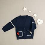 Cardigan navy bebelusi baietei din tricot