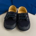 Pantofi eleganti bleumarin bebelusi baietei botez