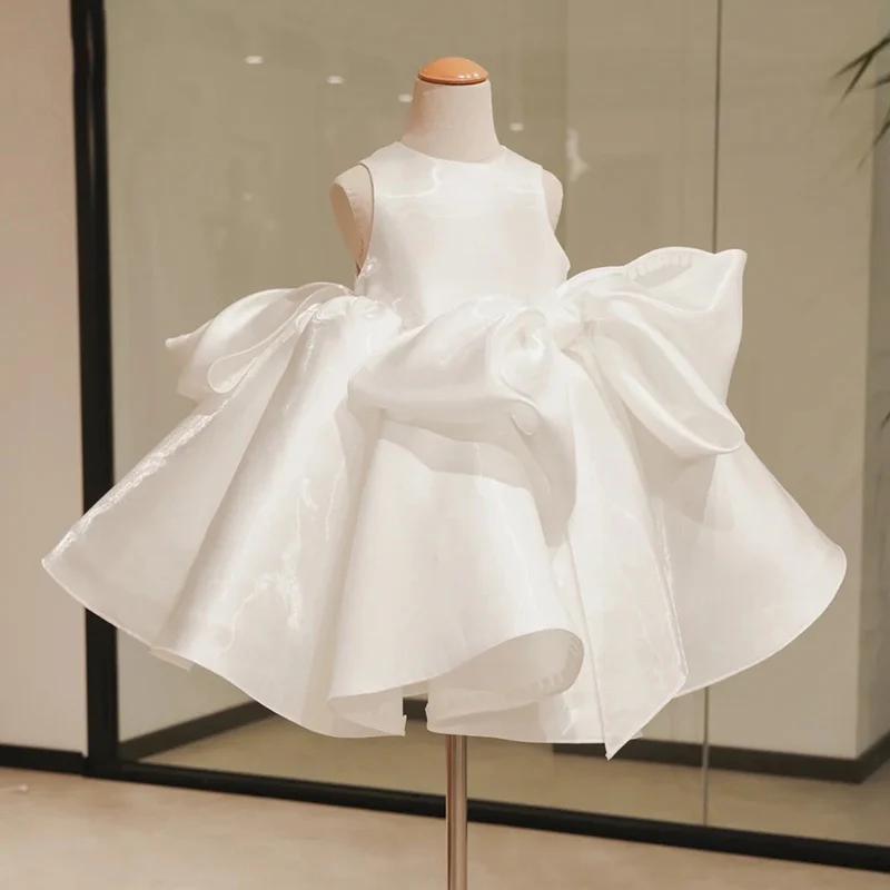 Rochie botez cu fundite pentru fetite Penelope