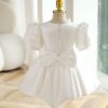 Rochie botez ivoire cu fundite pentru fetite Charlene