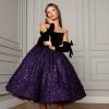 Rochie eleganta pentru fete cu glitter violet Desiree