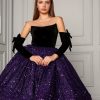 Rochie eleganta pentru fete cu glitter violet Desiree