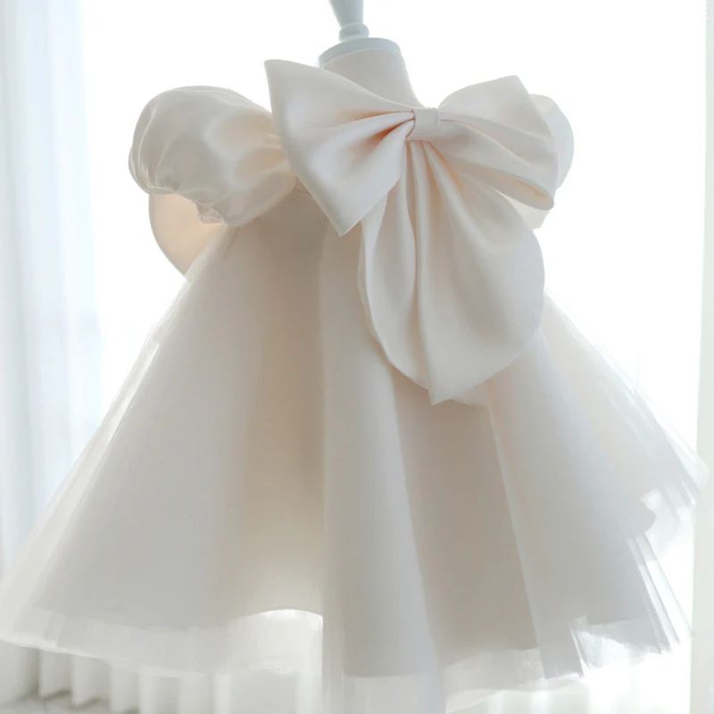 Rochie eleganta ivoire cu fundite pentru fetite Theodora