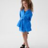 Compleu 2 piese din muselina blue pentru fete Amaurine