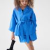 Compleu 2 piese din muselina blue pentru fete Amaurine