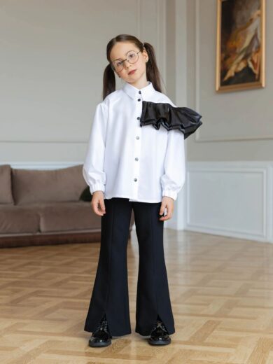 Costum elegant 2 piese negre pentru fete Magdalene