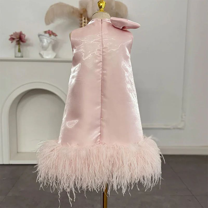 Rochie roz eleganta cu fulgi pentru fete Fiona