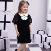 Rochie eleganta pentru fete din catifea cu dantela neagra Aurelie