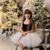 Rochie eleganta din catifea neagra si tull alb pentru fete Lilith