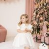 Rochie eleganta pentru fete din catifea ivoire Mira