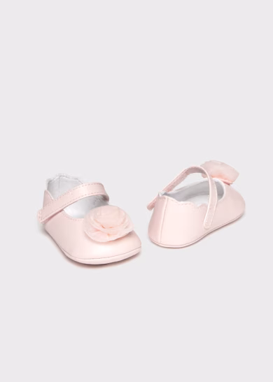 Pantofi eleganti roz cu floare pentru fetite Mayoral