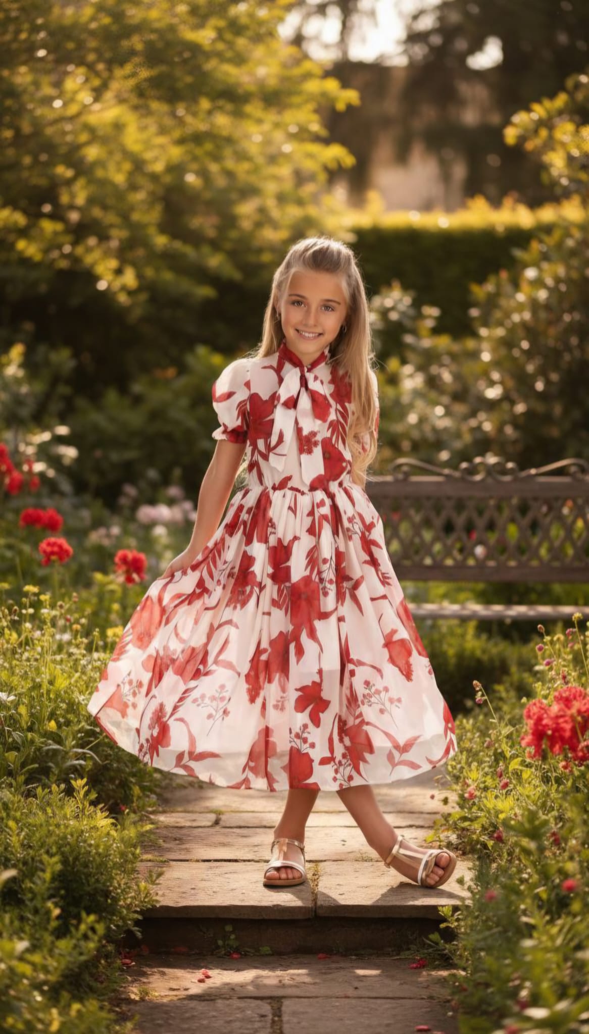 Rochie pentru fetite din matase imprimata Patricia