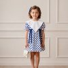 Rochie cu guler alb si buline pentru fete Bertille