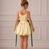 Rochie galbena cu fundite pentru fete Aliette