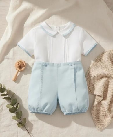 Costum bleu din 2 piese pentru baietei Casian