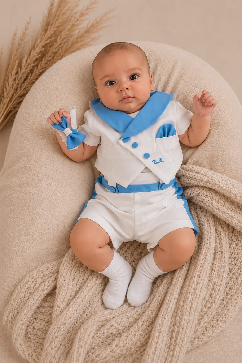 Costum botez 3 piese pentru baietei Maxim