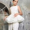 Costum elegant 2 piese ivoire cu funda pentru fete Georgine